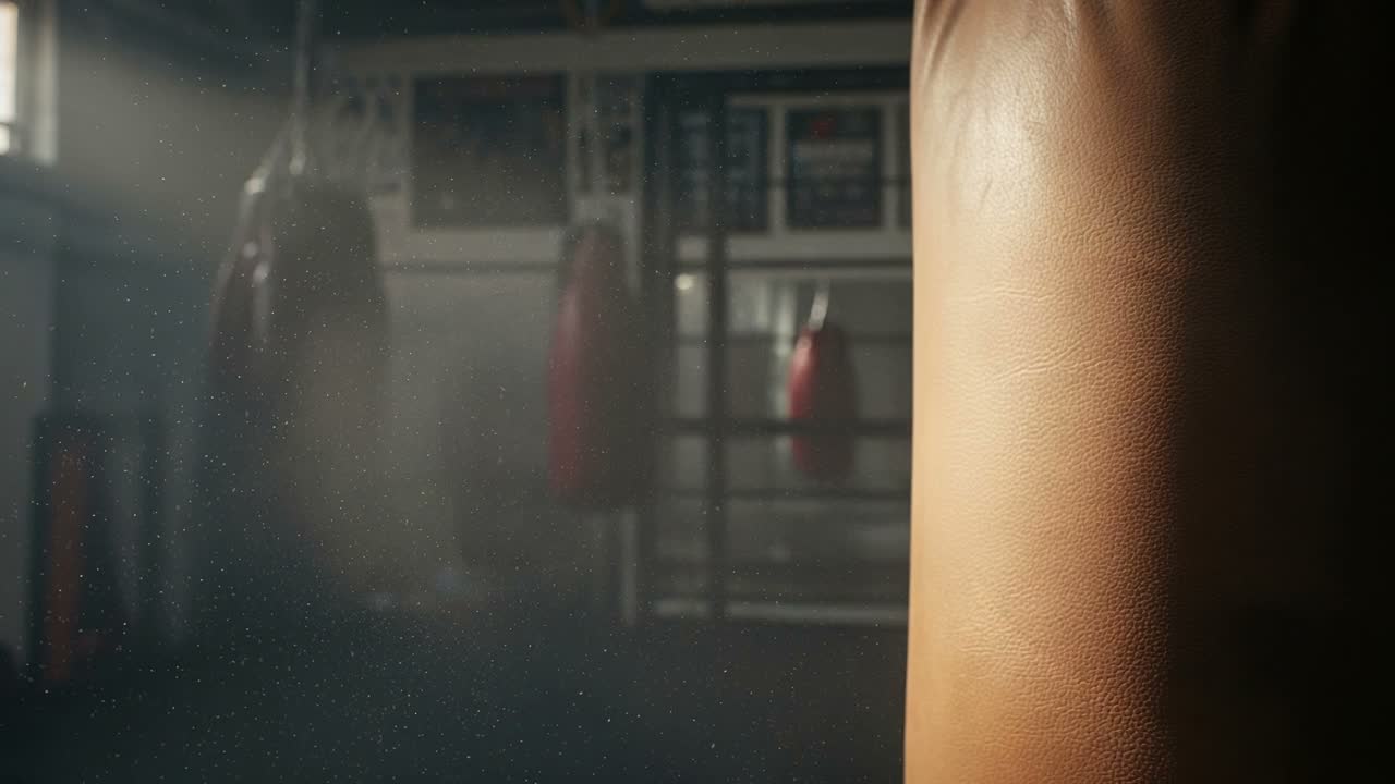 Bolsa de boxeo antes del golpe